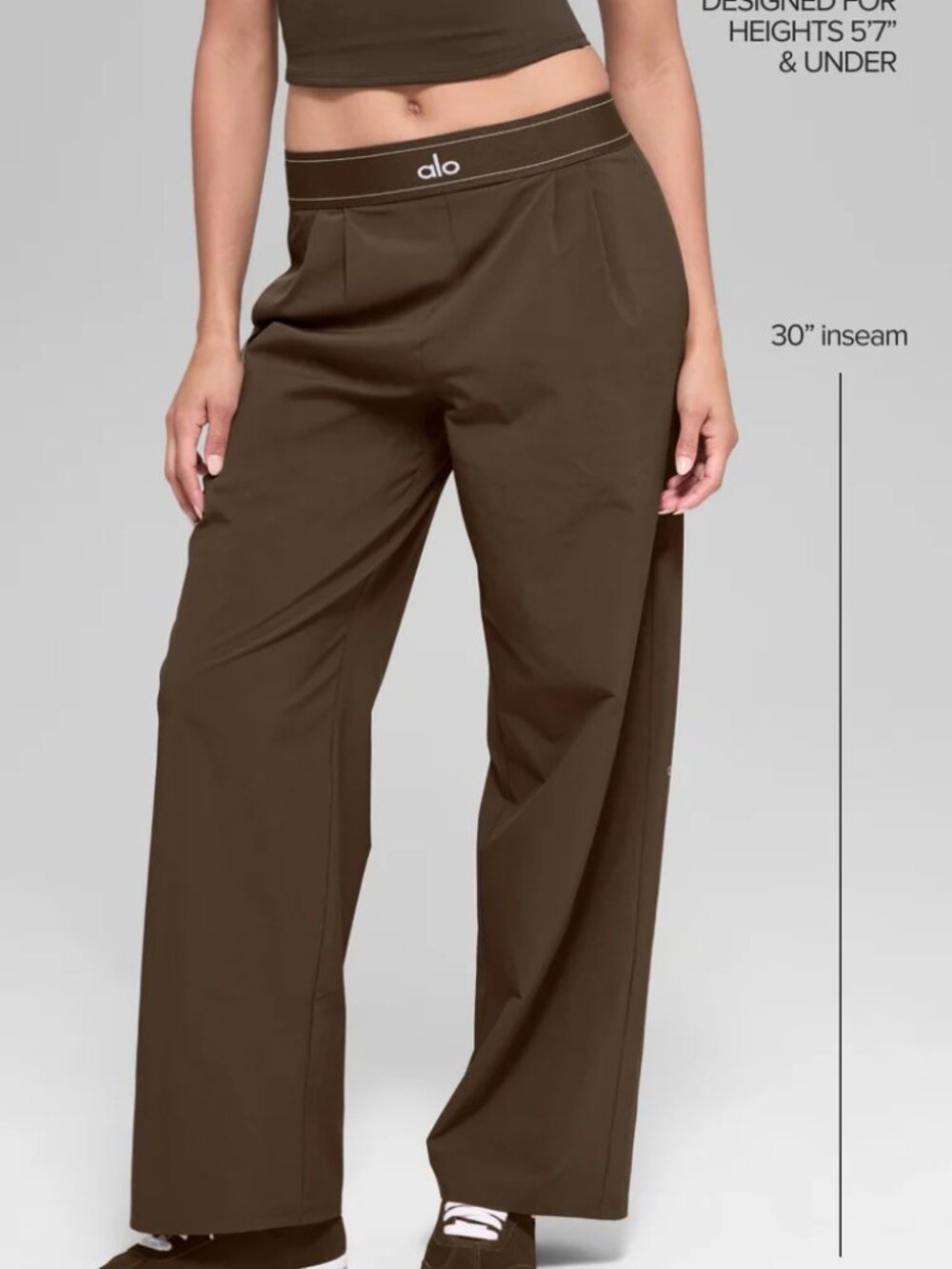 Espresso Brown🌗Alo Yoga Suit Up Wide Leg Trouser Regular 30” Inseam👩‍🚀Chic - Picture 2 of 8